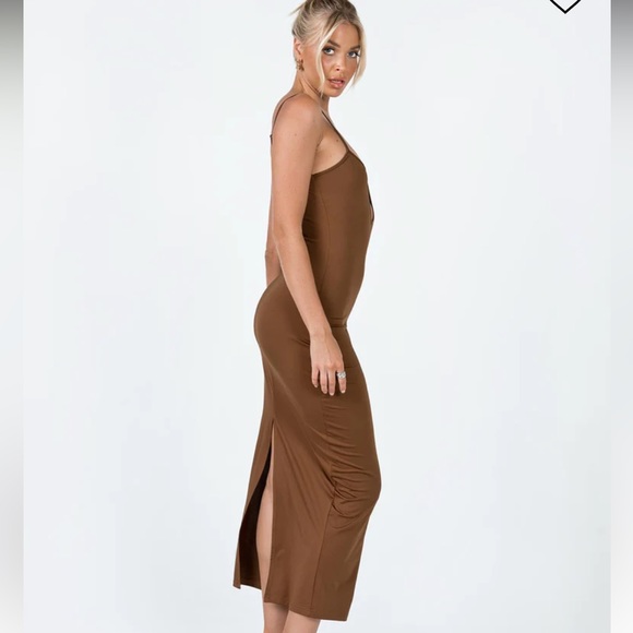 🎉HOST PICK 🎉 Princess Polly RYLEIGH MAXI DRESS BROWN size 8 NWT - Picture 2 of 10
